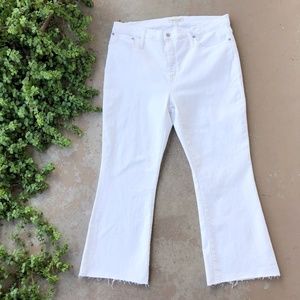Madewell Cali Demi Boot White Cropped Flare Jeans
